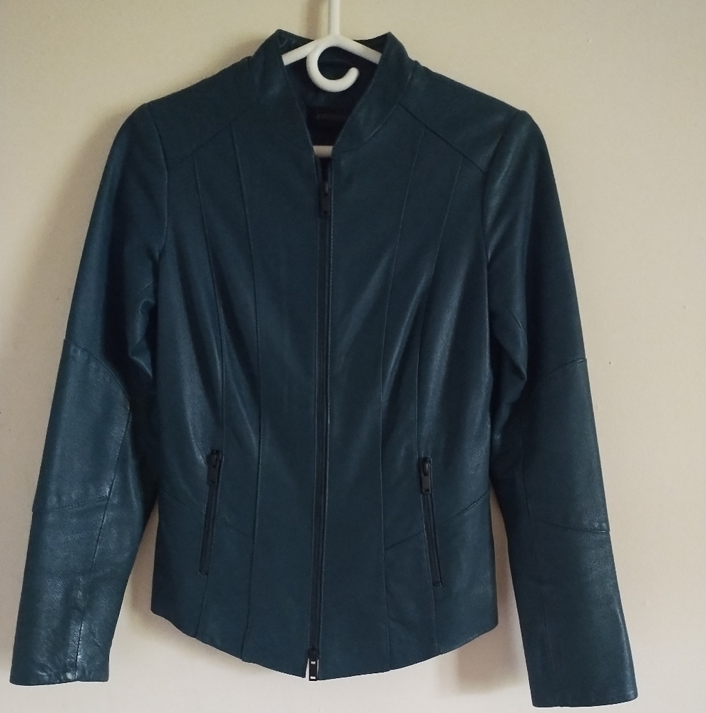 Moss Green Danier Genuine Leather Jacket